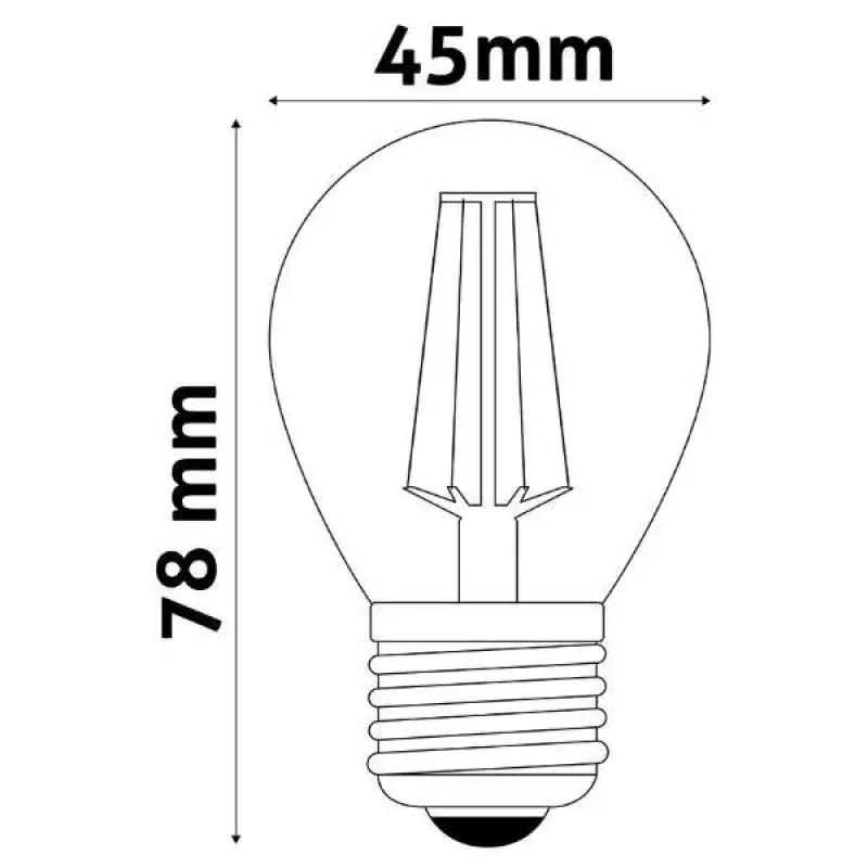 LED žárovka - AVIDE FILAMENT G45 / E27 / 6W (EKV. 60W) 806LM / 4000K – DENNÍ BÍLÁ